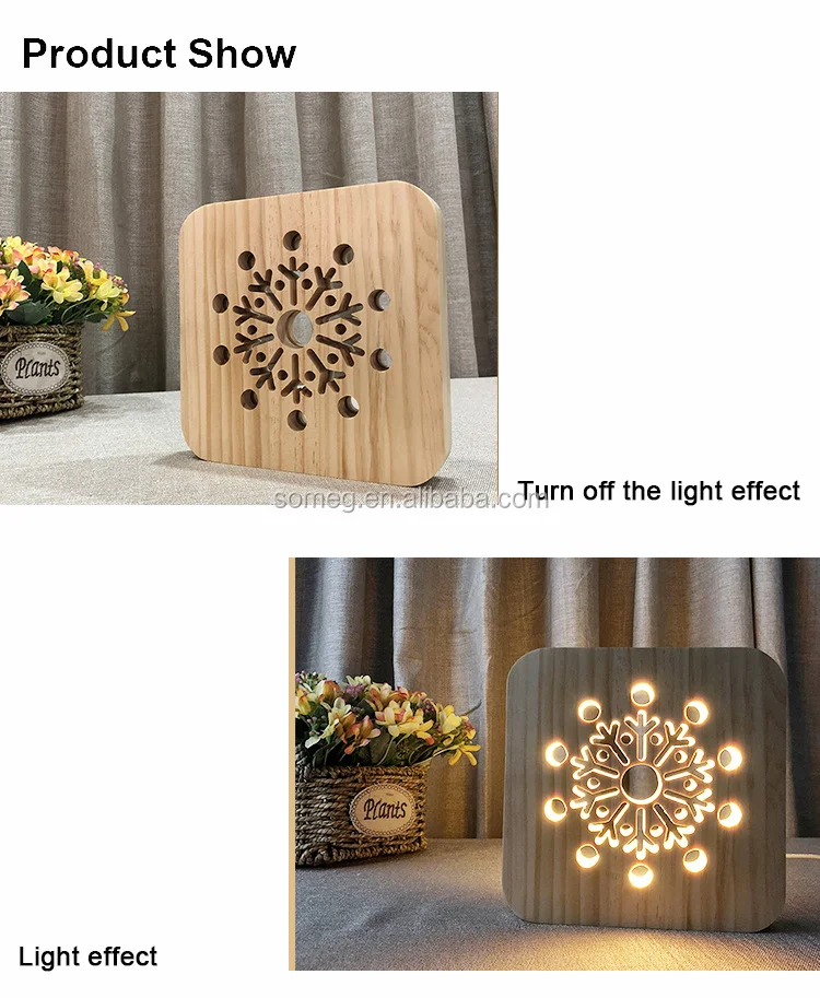 Snowflake Wooden Lamp