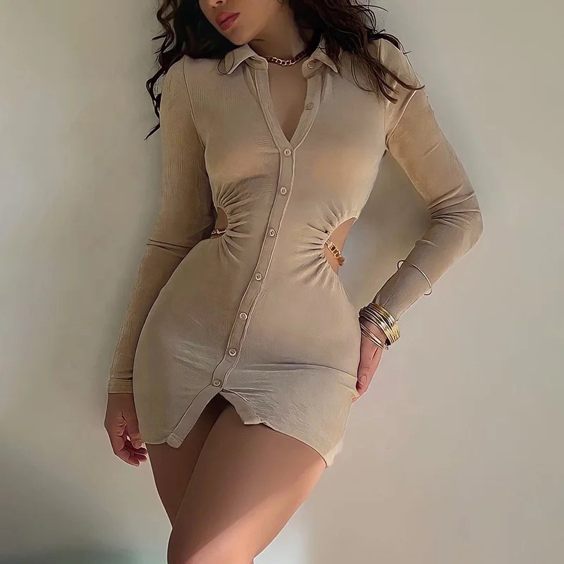 wholesale best price new design autumn fashionable turn down collar workout long sleeve women mini dress sexy hollow out dress
wholesale best price new design autumn fashionable turn down collar workout long sleeve women mini dress sexy hollow out dress