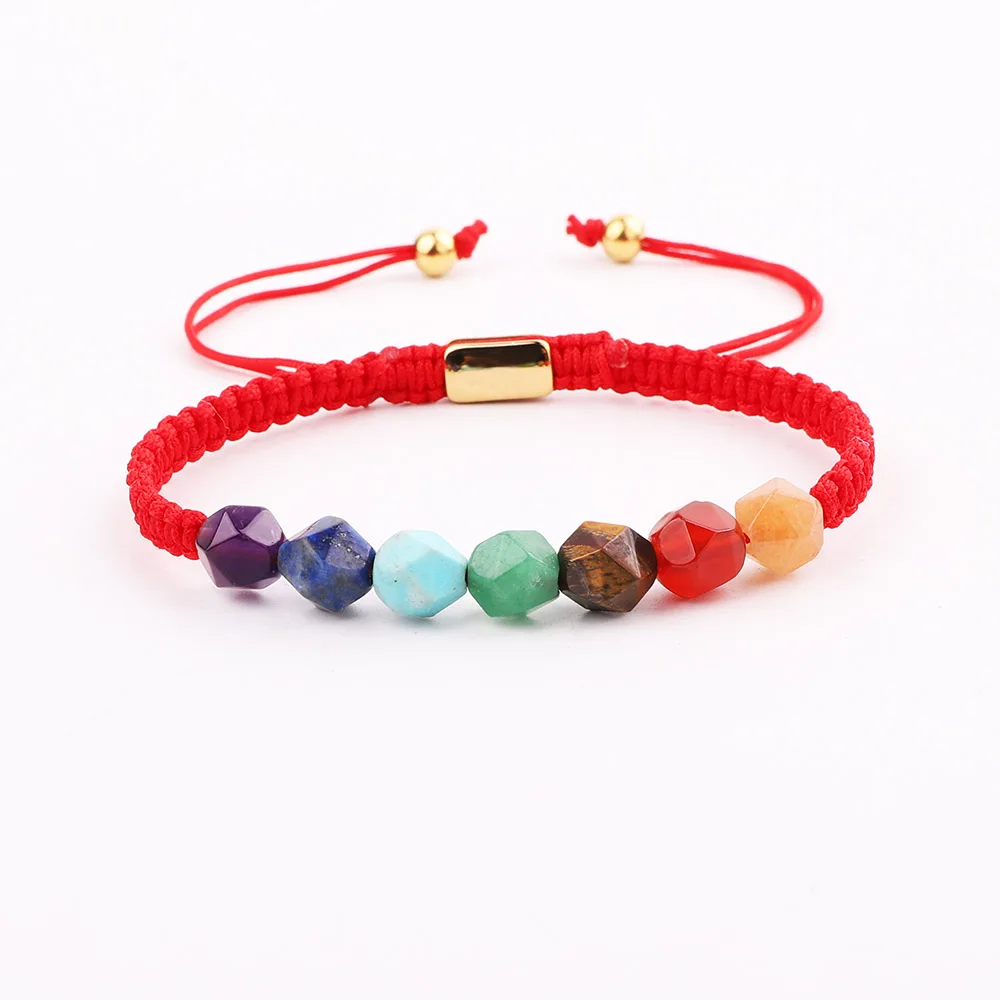 High Quality New design Custom Logo Natural Stone 7 Chakra Stone Braided Red Cord Macrame Bracelet Yoga Men Women
High Quality New design Custom Logo Natural Stone 7 Chakra Stone Braided Red Cord Macrame Bracelet Yoga Men Women