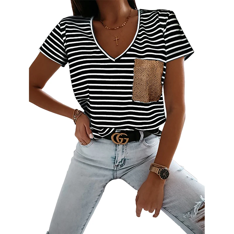 Stylish High Quality Heavy Striped Tee Short Sleeve Plus Size Crop Top Custom Screen Camisetas Mujer Printed Plain Women T-Shirt
Stylish High Quality Heavy Striped Tee Short Sleeve Plus Size Crop Top Custom Screen Camisetas Mujer Printed Plain Women T-Shirt