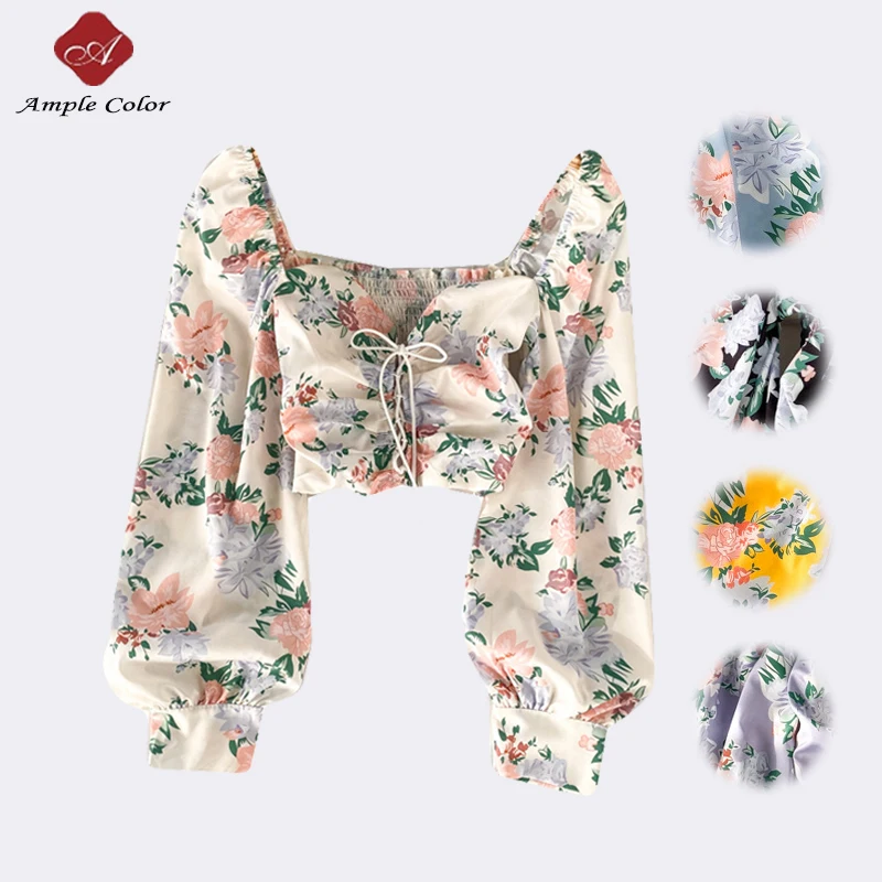 Tops For Women 2021 Clothing Square Collar Blusas Long Puff Sleeve Floral Chiffon Shirts Women Blouse Crop Top, Picture color
Tops For Women 2021 Clothing Square Collar Blusas Long Puff Sleeve Floral Chiffon Shirts Women Blouse Crop Top, Picture color