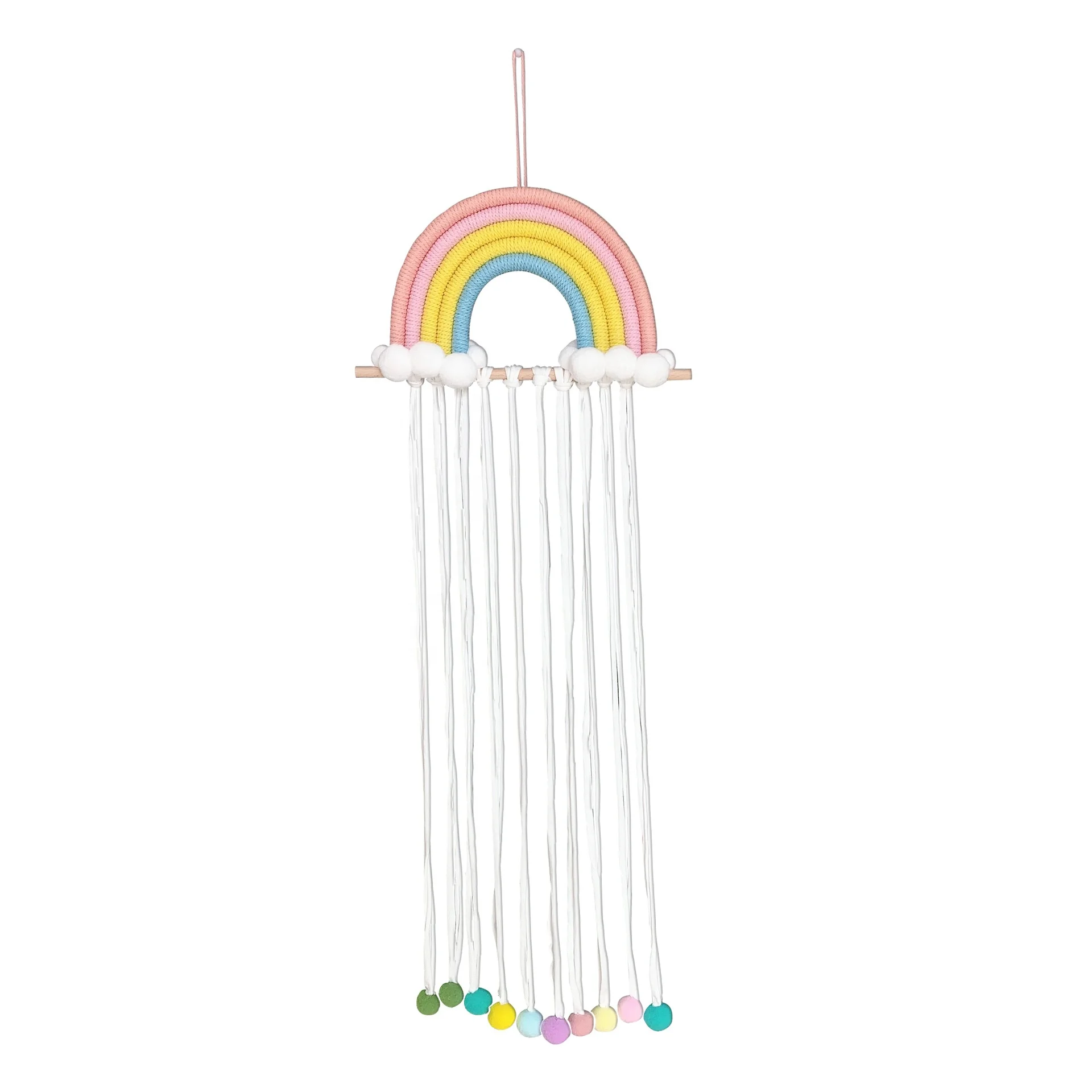 Christmas Gift Handmade Weaving Pom Pom Rainbow Macrame Home Decoration Wall Hanging Boho Home Decor, As photo showing
Christmas Gift Handmade Weaving Pom Pom Rainbow Macrame Home Decoration Wall Hanging Boho Home Decor, As photo showing