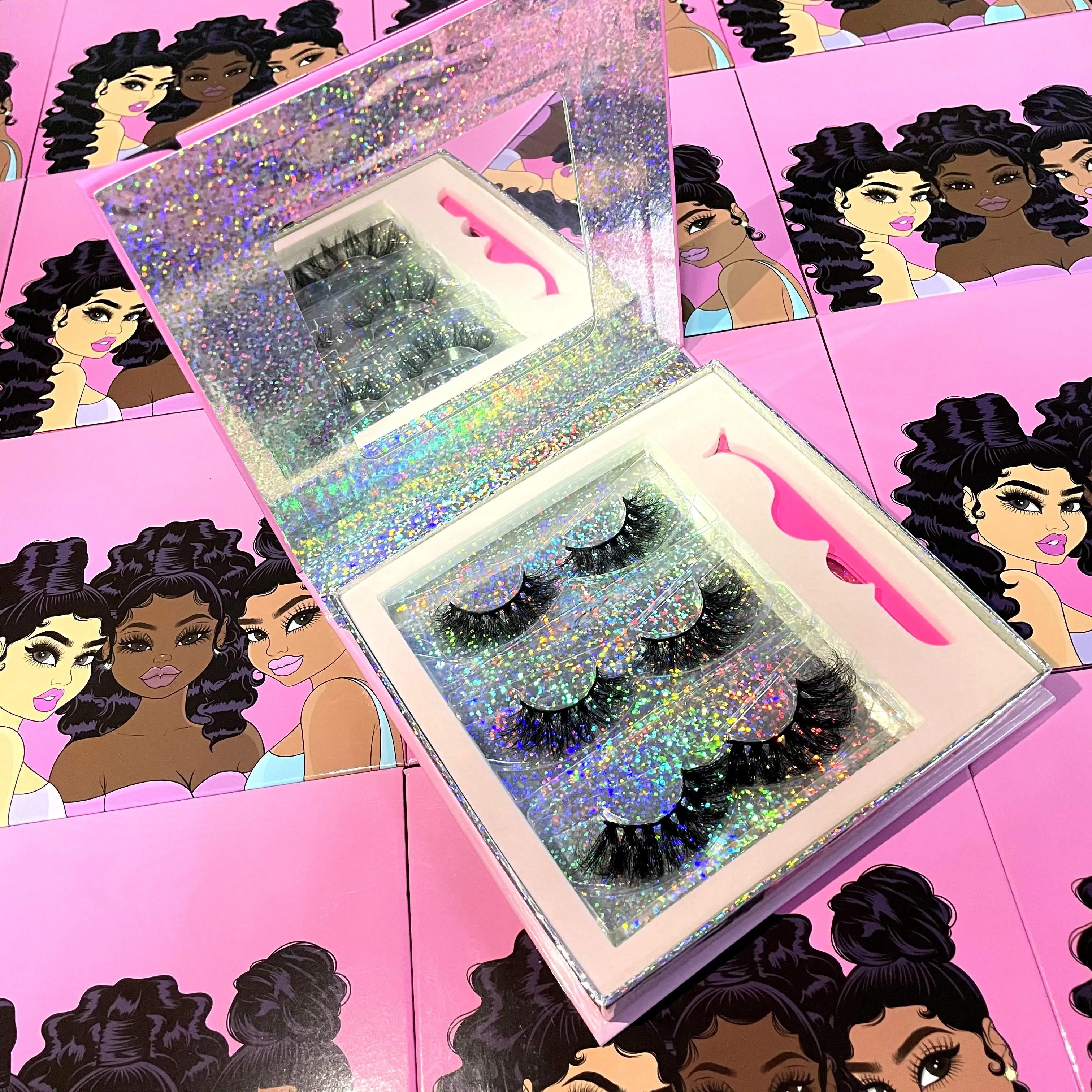 2021 new arrivals customized full strip lashes boxes vendors empty 25mm mink eyelash book packaging with mirror, Natural black
2021 new arrivals customized full strip lashes boxes vendors empty 25mm mink eyelash book packaging with mirror, Natural black