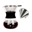 Borosilicate glass cold brew coffee maker pot with neoprene sleeve and metal filter 800ml, iced brew coffee pot