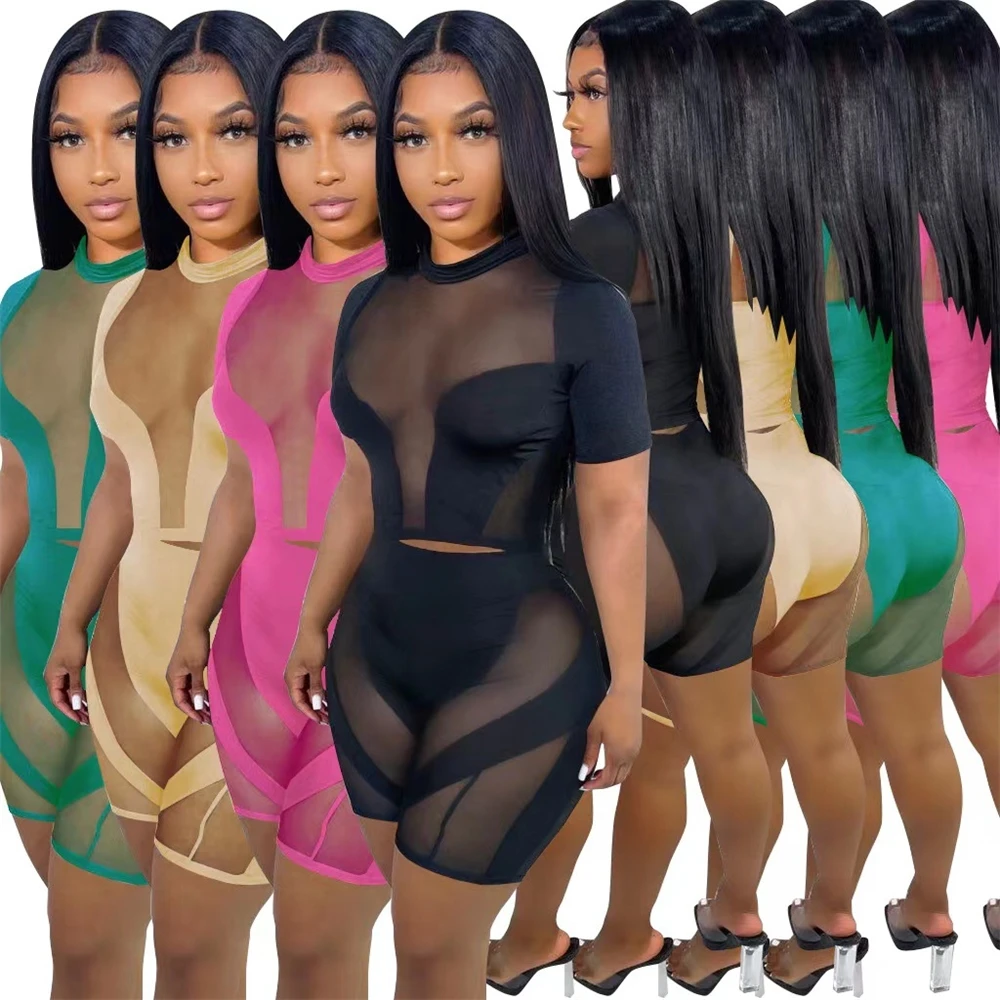 EB-2 Summer Women Clothing Sexy Club Wear Polyester Tracksuit Mesh Sheer Ladies Outfits Biker Shorts Women Summer Sets Two Piece
EB-2 Summer Women Clothing Sexy Club Wear Polyester Tracksuit Mesh Sheer Ladies Outfits Biker Shorts Women Summer Sets Two Piece