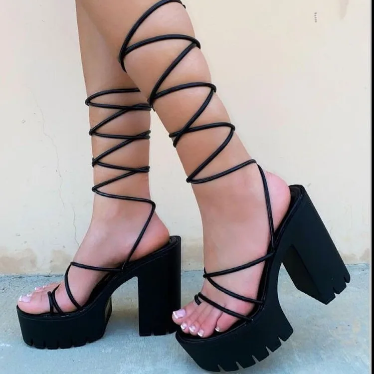 Sexy Wholesale Ladies Chunky Heels Strappy Women Pumps Sandals Platform High Heels Shoes
Sexy Wholesale Ladies Chunky Heels Strappy Women Pumps Sandals Platform High Heels Shoes