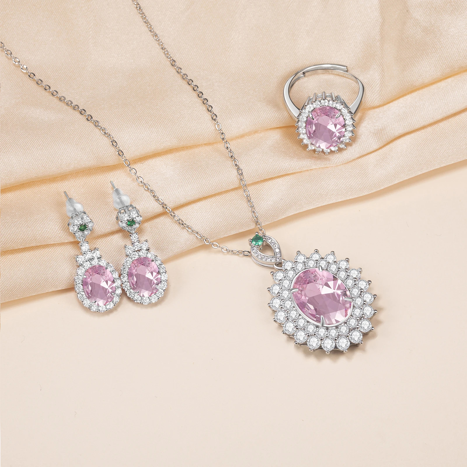 Classic Design Engagement Gift Set Pendant Necklace Women Luxury Zircon Earrings Ring Necklace Jewelry Set, Picture color
Classic Design Engagement Gift Set Pendant Necklace Women Luxury Zircon Earrings Ring Necklace Jewelry Set, Picture color