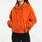 2020 new women's casual drawstring solid color long sleeve pullover hooded sweatshirt