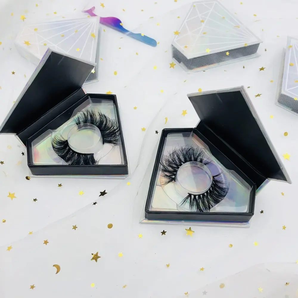 Factory Price Nice Design Holographic Diamond Pattern Custom Lovely Mink Eyelash Packaging Box, Natural black mink eyelashes
Factory Price Nice Design Holographic Diamond Pattern Custom Lovely Mink Eyelash Packaging Box, Natural black mink eyelashes