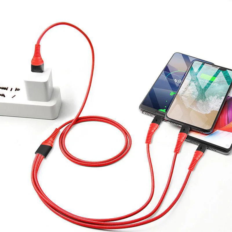 Micro USB Charging Cable 3 in 1 USB Cable Fast Charging Phone Charger Cable for IOS Android
Micro USB Charging Cable 3 in 1 USB Cable Fast Charging Phone Charger Cable for IOS Android