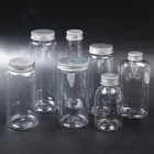 Pet Bottle Petpetpetpet Custom Logo Disposable Clear PET Plastic Milk Tea Bottle Juice Bottle With Aluminum Lid