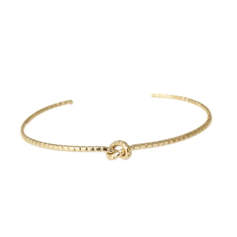 Ladies Fashion Jewelry Stainless Steel Bracelet 14K Gold Plated Adjustable Knot Bangle
Ladies Fashion Jewelry Stainless Steel Bracelet 14K Gold Plated Adjustable Knot Bangle