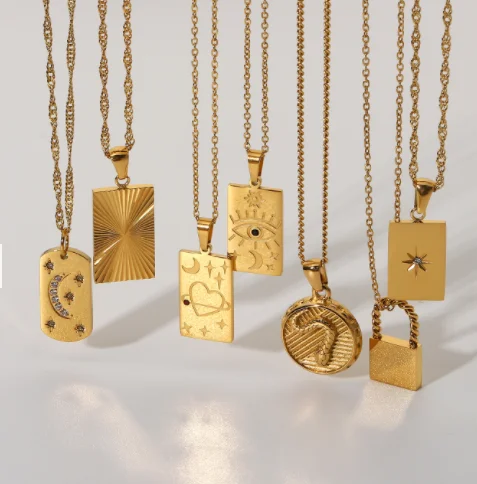 Ins Custom18k Gold Plated Stainless Steel Wing Mythology Necklace Square Shina Myth Tarot Signet Pendant Necklace For Women
Ins Custom18k Gold Plated Stainless Steel Wing Mythology Necklace Square Shina Myth Tarot Signet Pendant Necklace For Women