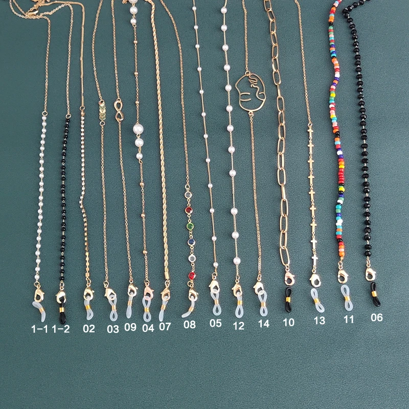 2021 Gold Fashion Acrylic Pearl Crystal Beaded Glasses Sunglasses Facemask Face Masking Chains Masking Holder Accessories Women
2021 Gold Fashion Acrylic Pearl Crystal Beaded Glasses Sunglasses Facemask Face Masking Chains Masking Holder Accessories Women