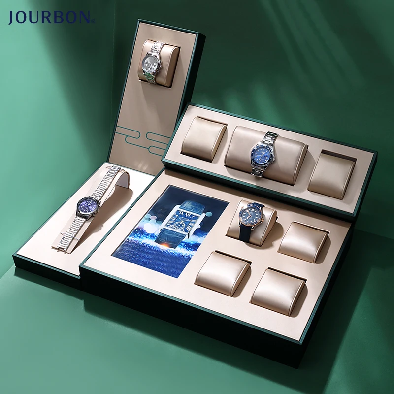 Jourbon luxury window jewellery watch display tray props bracelet watch display stand sets, Gold, green
Jourbon luxury window jewellery watch display tray props bracelet watch display stand sets, Gold, green