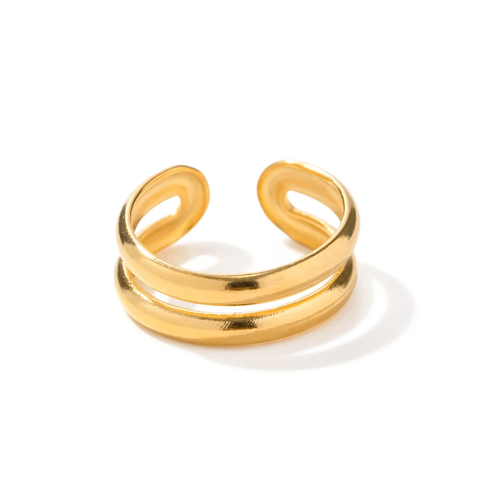 Simple Stainless Steel 18K Gold Plate Cuff Earrings Jewelry For Women Double Layer Ear Cuff
Simple Stainless Steel 18K Gold Plate Cuff Earrings Jewelry For Women Double Layer Ear Cuff