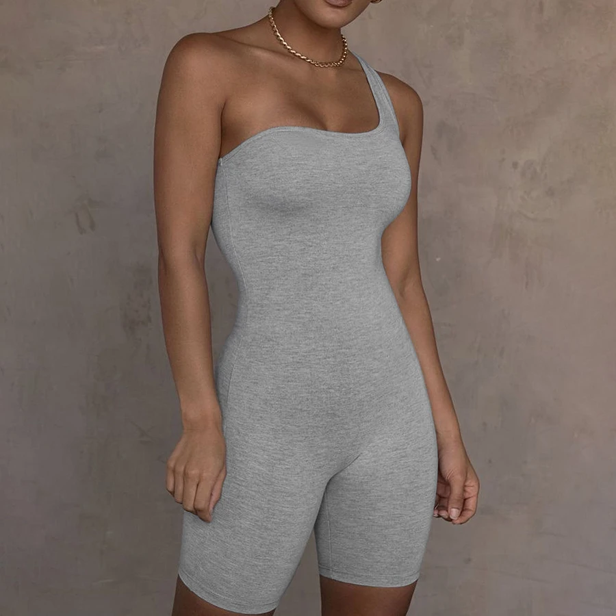 K21Q01441 Street One Shoulder Sleeveless Playsuits Workout Casual Plain Short Jumspuit Romper Women, Customized color
K21Q01441 Street One Shoulder Sleeveless Playsuits Workout Casual Plain Short Jumspuit Romper Women, Customized color