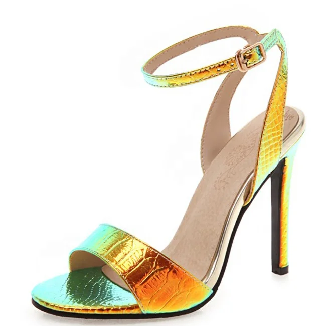 Women Ankle Strappy Buckle Sandals High Thin Heel Dress Shoes Fashion Multi Colored Stiletto Shoes, Blue pink gold
Women Ankle Strappy Buckle Sandals High Thin Heel Dress Shoes Fashion Multi Colored Stiletto Shoes, Blue pink gold