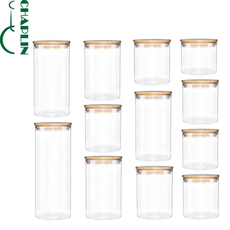 Cylinder Sealed Air Tight Kitchen Glass Jar Container With Bamboo Lid For Storage, Customized color
Cylinder Sealed Air Tight Kitchen Glass Jar Container With Bamboo Lid For Storage, Customized color