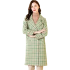 Streetwear style long sleeve women winter coats and Double breasted lattice polyester ladies winter coats