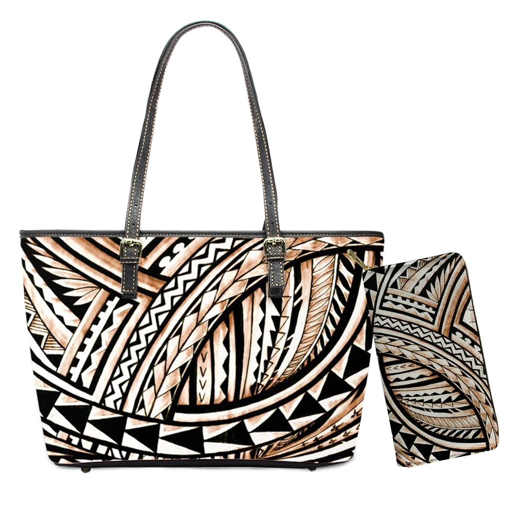 Traditional Polynesian Purses Tribl Print Women Handbags And Wallet Set Quality Hardness PU Leather Big Tote Bags Wholesale 2020, Customizable
Traditional Polynesian Purses Tribl Print Women Handbags And Wallet Set Quality Hardness PU Leather Big Tote Bags Wholesale 2020, Customizable