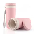 Double Layer Thermos Cup, Wheat Straw Fiber Vacuum Bottle Travel Mug Perfect for Milk Coffee Tea