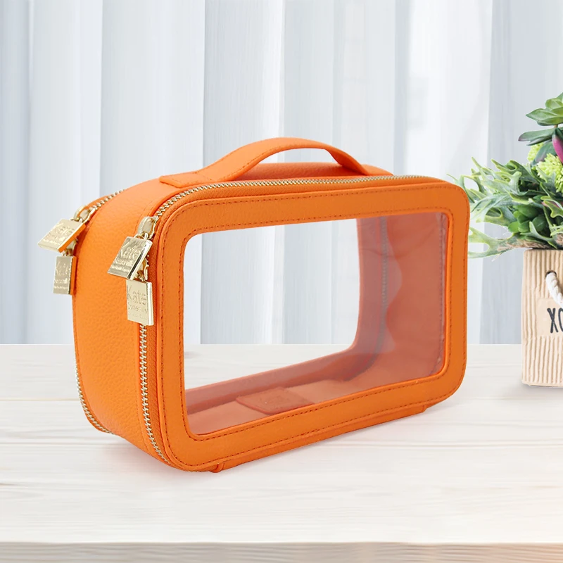 Double Layer Makeup Bag for Travel Custom Private Label Waterproof PU Leather Toilet Bag Travel Clear PVC Makeup Cosmetic Bag, Customized
Double Layer Makeup Bag for Travel Custom Private Label Waterproof PU Leather Toilet Bag Travel Clear PVC Makeup Cosmetic Bag, Customized