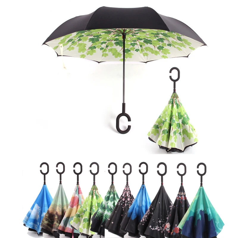 C Handle Windproof Reverse Folding Umbrella Man Women Sun Rain Car Inverted Umbrellas Double Layer Anti UV Self Stand Parapluie
C Handle Windproof Reverse Folding Umbrella Man Women Sun Rain Car Inverted Umbrellas Double Layer Anti UV Self Stand Parapluie