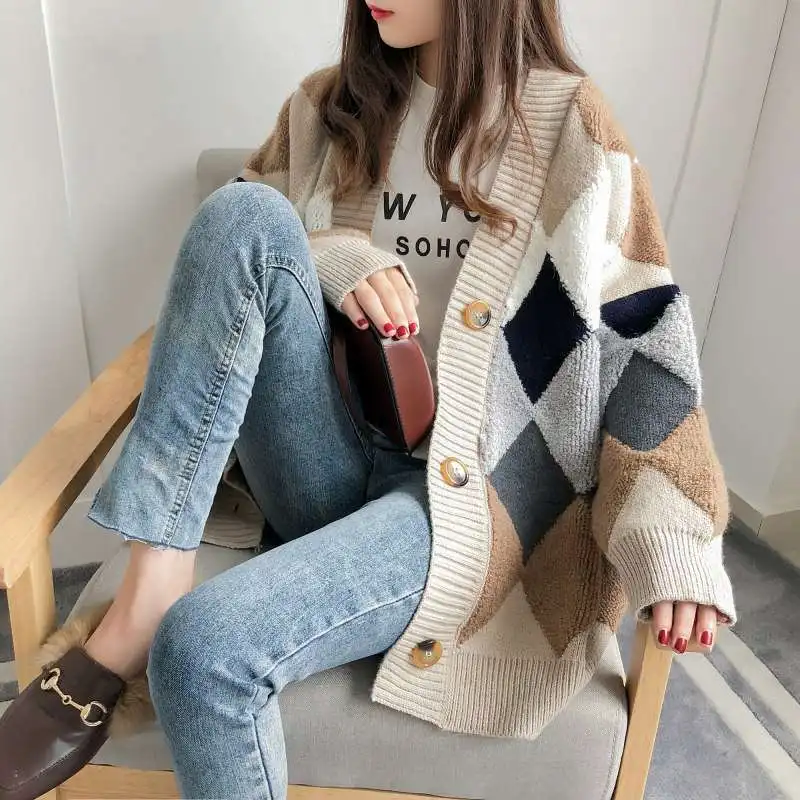 Factory customization korean new design 2021 fall and winter hot sale fashion loose ladies fashion cardigan sweater coat jacket, Yellow,red,gray
Factory customization korean new design 2021 fall and winter hot sale fashion loose ladies fashion cardigan sweater coat jacket, Yellow,red,gray