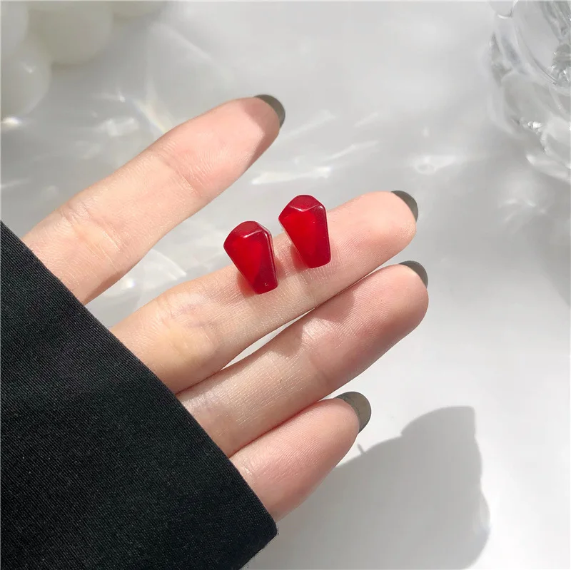 JUHU New style red pomegranate seed earrings simple cute niche design earrings acrylic S925 silver needle jewelry for women
JUHU New style red pomegranate seed earrings simple cute niche design earrings acrylic S925 silver needle jewelry for women