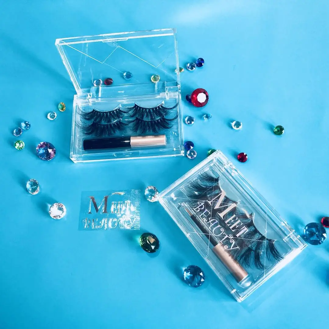 Meetbeauty luxury 3 d 25mm mink strip eyelashes boxes 2pairs 3d lashes with glue custom packaging highly clear case with logo, Black
Meetbeauty luxury 3 d 25mm mink strip eyelashes boxes 2pairs 3d lashes with glue custom packaging highly clear case with logo, Black