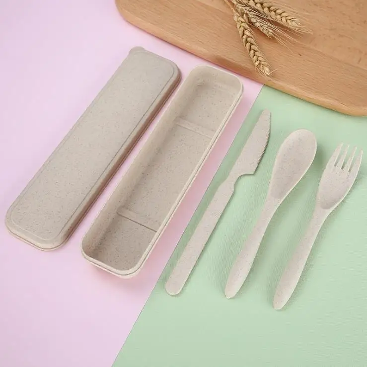Hot Sale Biodegrade Plant Wheat Straw Material Eco-Friendly Cutlery Set Eco Natural Flatware Tableware Sets With Spoon Fork Box, Pink, blue, wheat, green
Hot Sale Biodegrade Plant Wheat Straw Material Eco-Friendly Cutlery Set Eco Natural Flatware Tableware Sets With Spoon Fork Box, Pink, blue, wheat, green