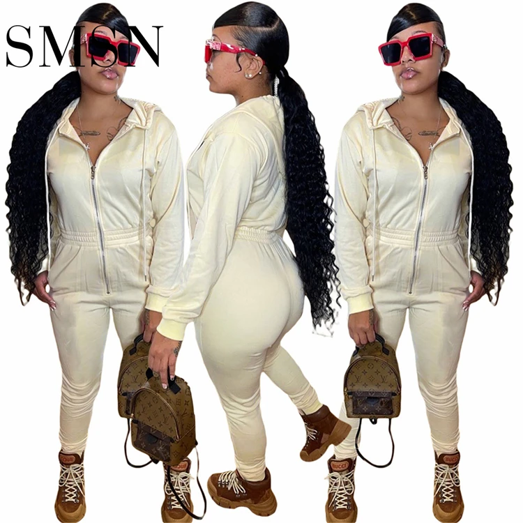 Latest Design Loose Zipper Drawstring Casual One Piece Sports Jumpsuit Women Solid Color Hat Rompers
Latest Design Loose Zipper Drawstring Casual One Piece Sports Jumpsuit Women Solid Color Hat Rompers