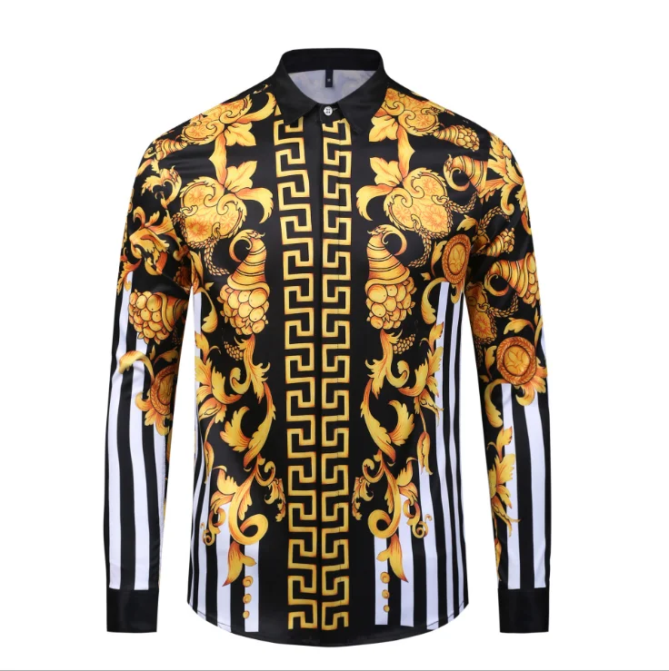 New Men Shirt Fashion 3d Pattern Print Long-sleeve Casual Slim Fit Chemise Shirt
New Men Shirt Fashion 3d Pattern Print Long-sleeve Casual Slim Fit Chemise Shirt