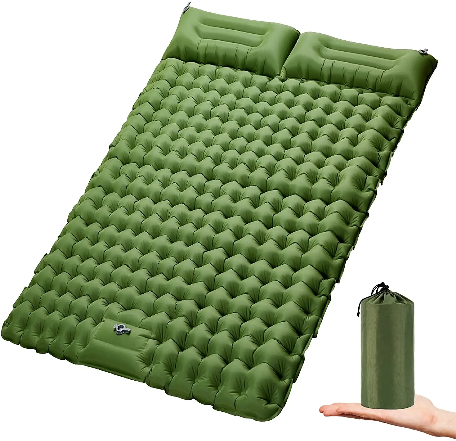 Double Sleeping Pad Inflatable mat with Built-in Pump, Foot Press Ultralight Extra Thick Camping Mat with Pillow for Backpacking
Double Sleeping Pad Inflatable mat with Built-in Pump, Foot Press Ultralight Extra Thick Camping Mat with Pillow for Backpacking