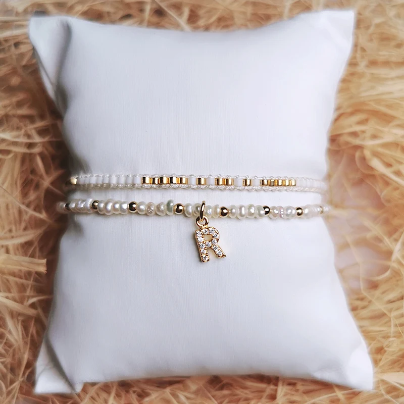Pure white gold color match miyuki seed beads bracelet with silver beads and fresh water pear letter charm bracelet set
Pure white gold color match miyuki seed beads bracelet with silver beads and fresh water pear letter charm bracelet set