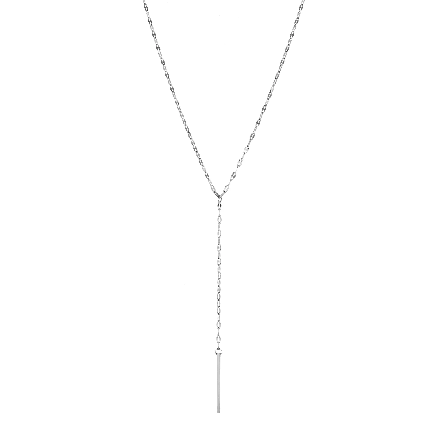 Fashionable Simple New Design Y Shape 316L Stainless Steel Long Chain Dropped Bar Pendant Necklace for Girls, Silver/gold/rose gold
Fashionable Simple New Design Y Shape 316L Stainless Steel Long Chain Dropped Bar Pendant Necklace for Girls, Silver/gold/rose gold