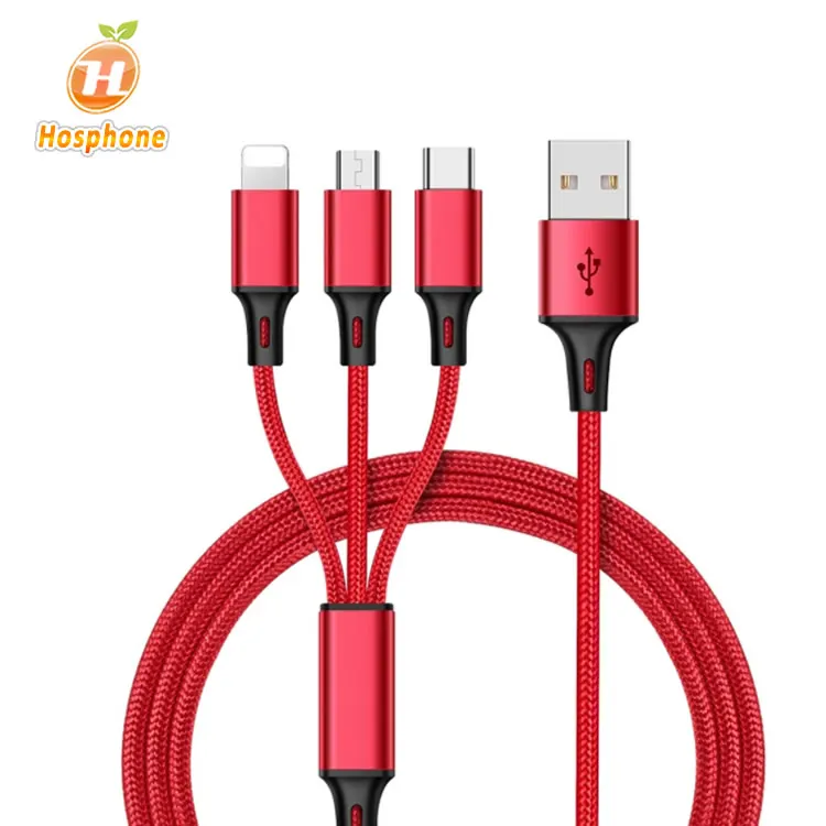 3 in 1 multi-function mobile phone 2A fast charging cable Braided USB Charge wire line
3 in 1 multi-function mobile phone 2A fast charging cable Braided USB Charge wire line