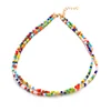 New Bohemian Colorful Beads Necklace For Dress Boho Beaded Double Chain Necklace For Women Promotion Bohemian Jewelry Gift