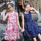100%cotton hot night summer casual fashion design floral printing baby girl kids dresses