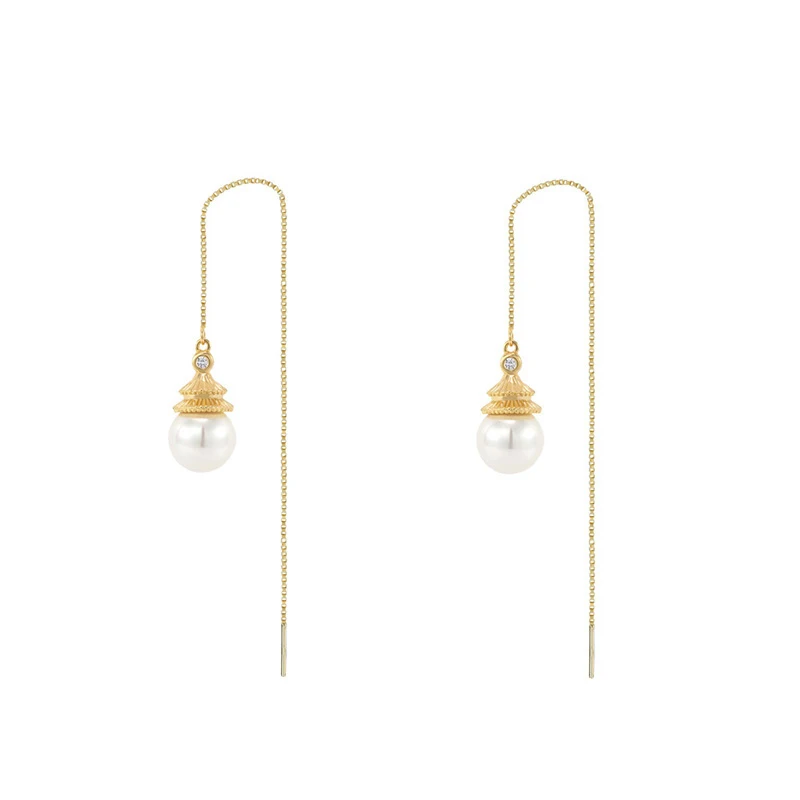925 Sterling Silver Shell Pearl Long Drop Line Earrings Threader Palace Shaped Earrings
925 Sterling Silver Shell Pearl Long Drop Line Earrings Threader Palace Shaped Earrings