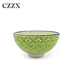 Japanese restaurant dinner salad noodle soup color embossed pad print paint round ceramic bowl