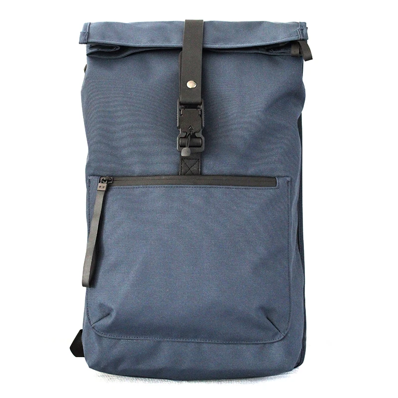 

2022 Manufacturer Custom logo New Stylish Waterproof Durable Nylon Roll Top Anti theft Laptop Backpack Blue