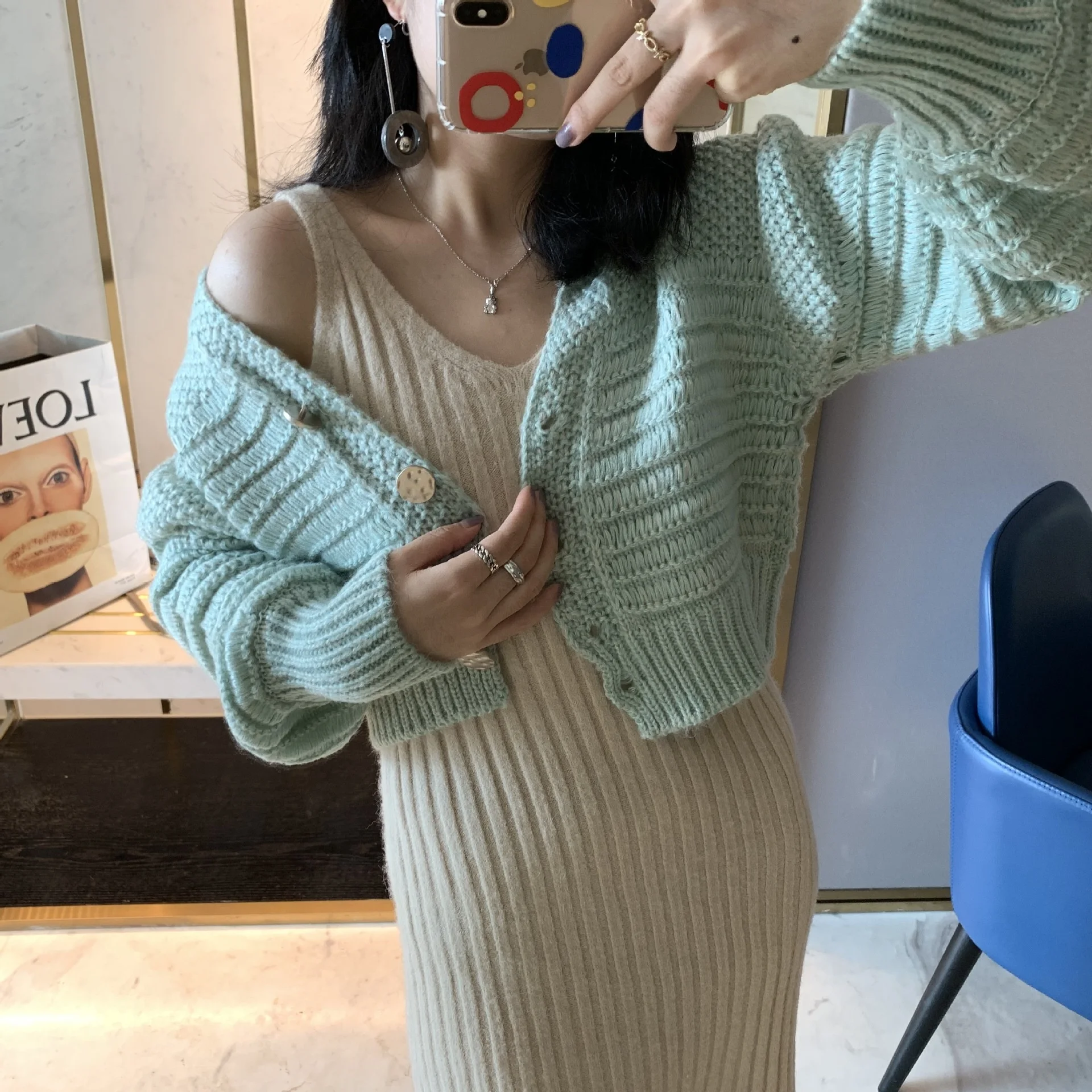 B61655A Cardigan sweater jacket women's long knit skirt two pieces of suit western style, Pink/green/gray
B61655A Cardigan sweater jacket women's long knit skirt two pieces of suit western style, Pink/green/gray