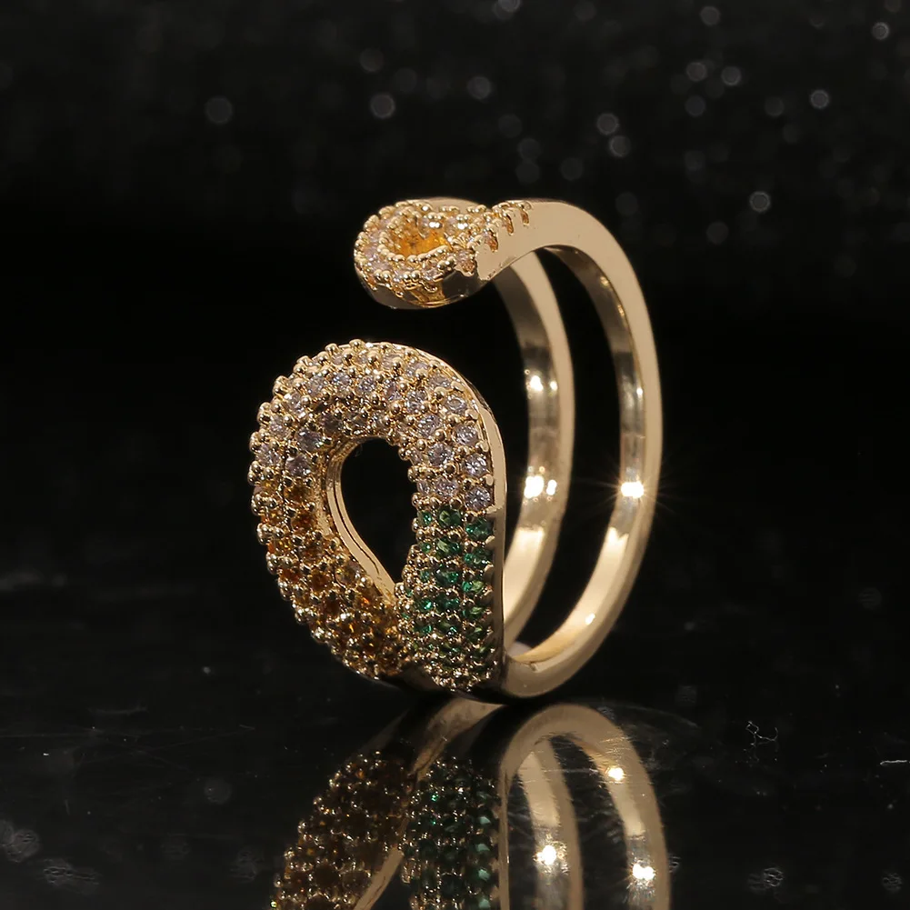 Luxury 18K Real Gold Plated Full Diamond Open Rings Clip Shape Colorful Cubic Zircon Adjustable Rings For Women Girl
Luxury 18K Real Gold Plated Full Diamond Open Rings Clip Shape Colorful Cubic Zircon Adjustable Rings For Women Girl