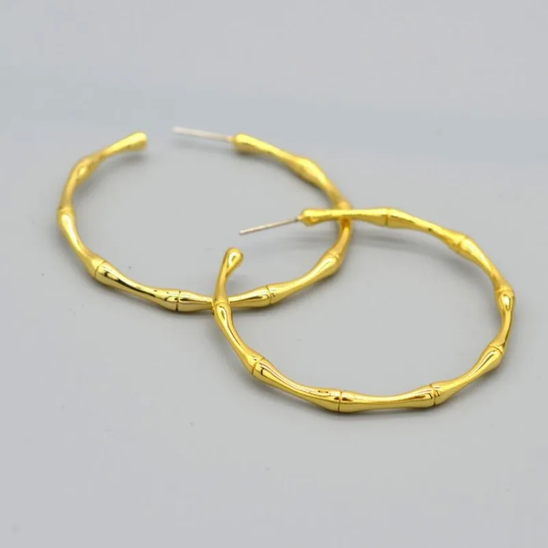 2021 Fashion Gold Plated Bamboo Hoop Earrings Fashion Brass S925 silver Post Big Hoop Earring For Women, As picture show
2021 Fashion Gold Plated Bamboo Hoop Earrings Fashion Brass S925 silver Post Big Hoop Earring For Women, As picture show