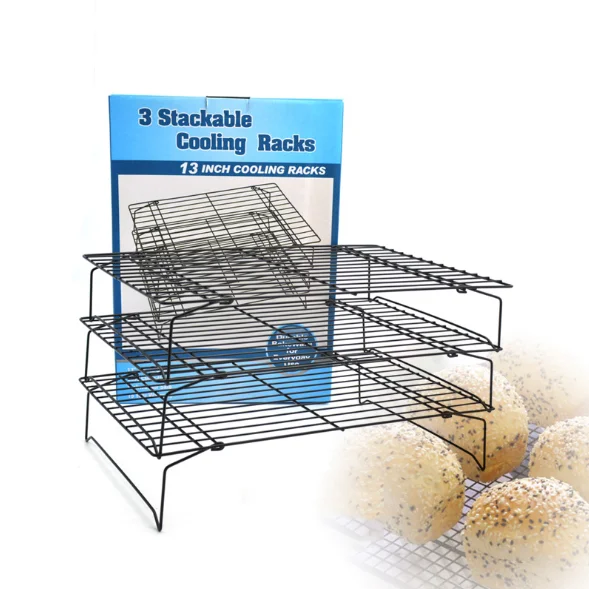 Three Layers Folded Thick Wire Cooling Baking Rack Multi Purpose Grid Cooling Rack, Black
Three Layers Folded Thick Wire Cooling Baking Rack Multi Purpose Grid Cooling Rack, Black