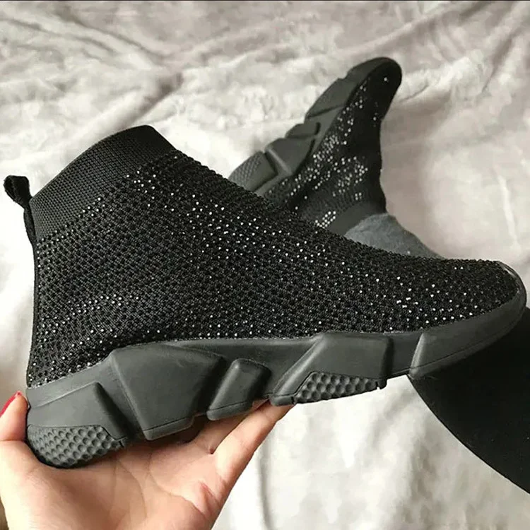 High Quality Knitted Casual Shoes Rhinestone Bling Bling Sneakers For Women, Orange,purple,yeellow,black
High Quality Knitted Casual Shoes Rhinestone Bling Bling Sneakers For Women, Orange,purple,yeellow,black