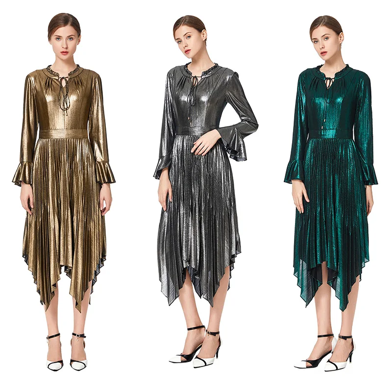 D042 Summer Fall High Quality Fashion Elegant Flare Long Sleeve Pleat Women Office Evening Casual Dress
D042 Summer Fall High Quality Fashion Elegant Flare Long Sleeve Pleat Women Office Evening Casual Dress