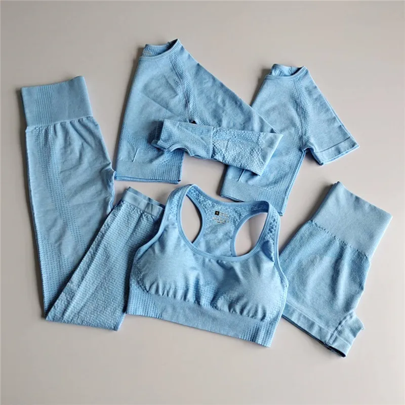 5PCS Seamless Women Yoga Set Workout Sportswear Gym Fitness Long Sleeve Crop Top High Waist Leggings Sports Suits
5PCS Seamless Women Yoga Set Workout Sportswear Gym Fitness Long Sleeve Crop Top High Waist Leggings Sports Suits